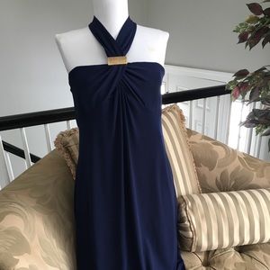 NAVY BLUE HALTER COCKTAIL DRESS SZ 12